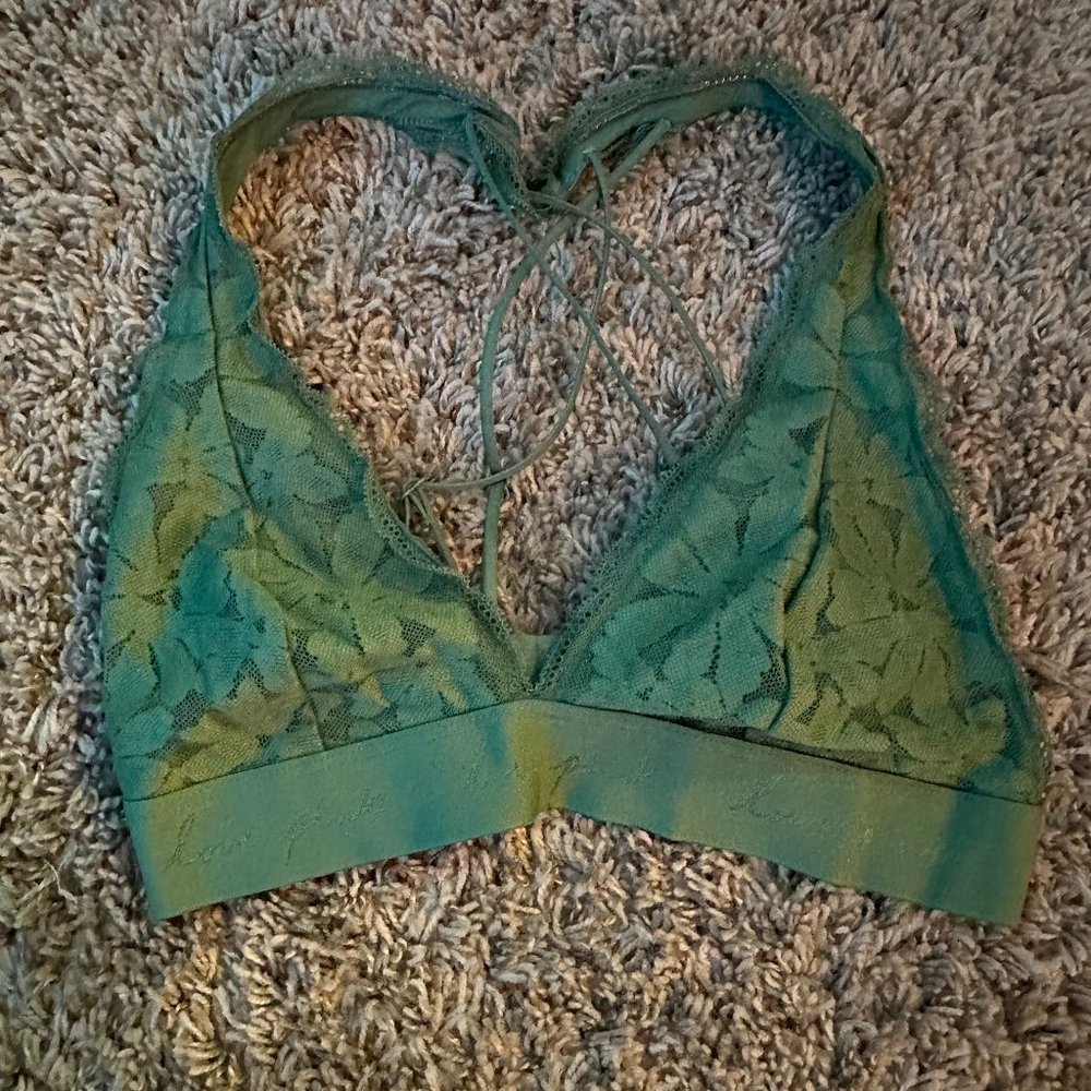 PINK Victoria's Secret green lace bralette